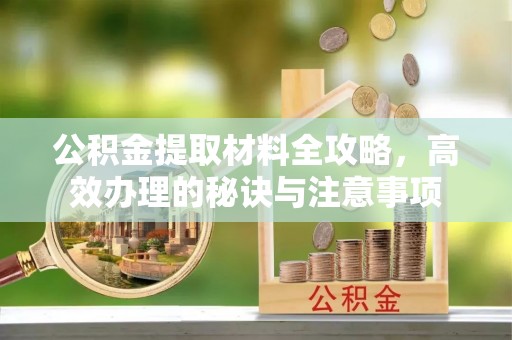 保亭公积金提取材料全攻略，高效办理的秘诀与注意事项