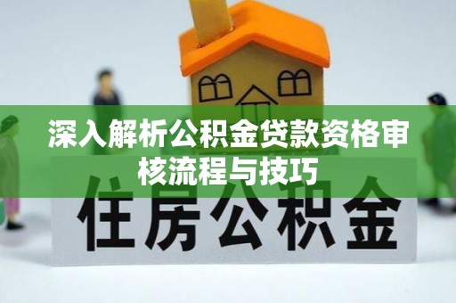 保亭深入解析公积金贷款资格审核流程与技巧