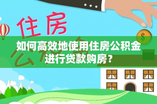 保亭如何高效地使用住房公积金进行贷款购房？